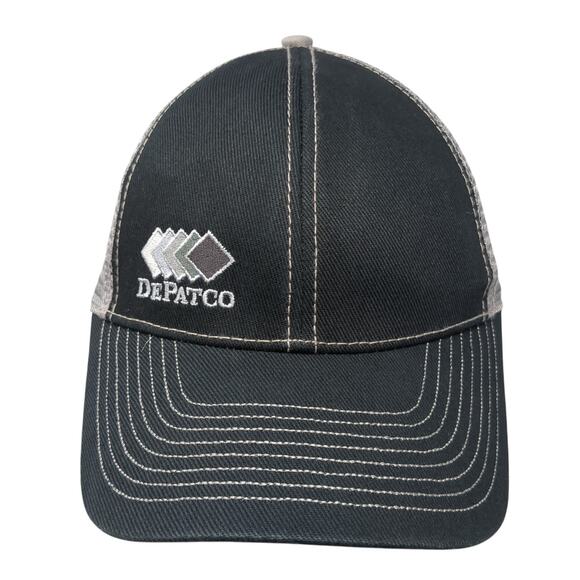 Depatco Strapback Trucker Hat Black One Size Adjustable Embroidered Mesh Back - Picture 1 of 9